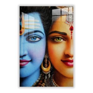 shiv-parvati-half-face-acrylic-wall-art-frame Shiv Parvati Half Face Acrylic Wall Art Frame