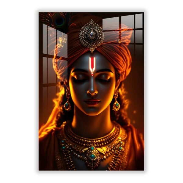 Krishna Calm Face Acrylic Wall Art Frame