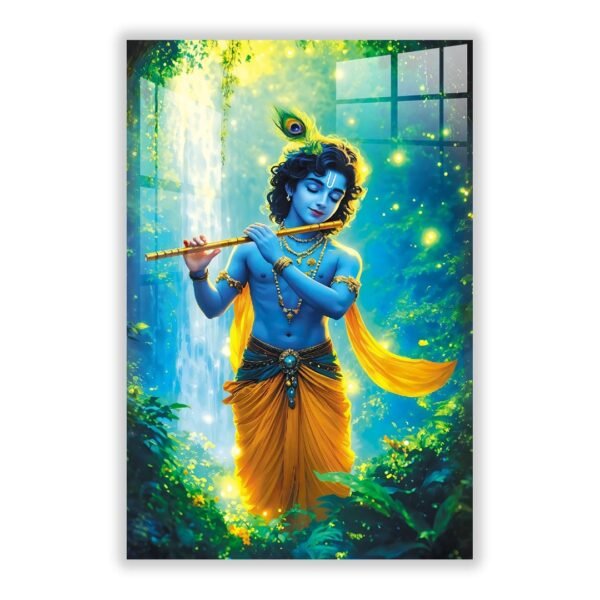 Krishna Playing Flute Acrylic Wall Art Frame