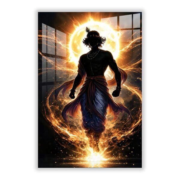 Shri Krishna Divine Aura Acrylic Wall Art Frame