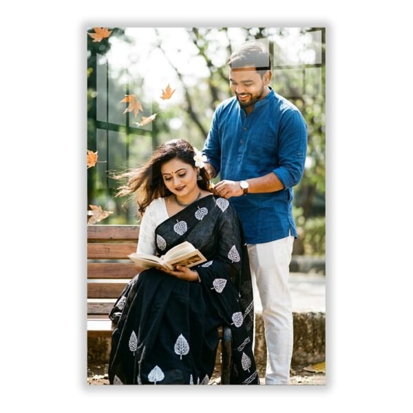Vintage Couple on Bench AI Prompt Acrylic Frame